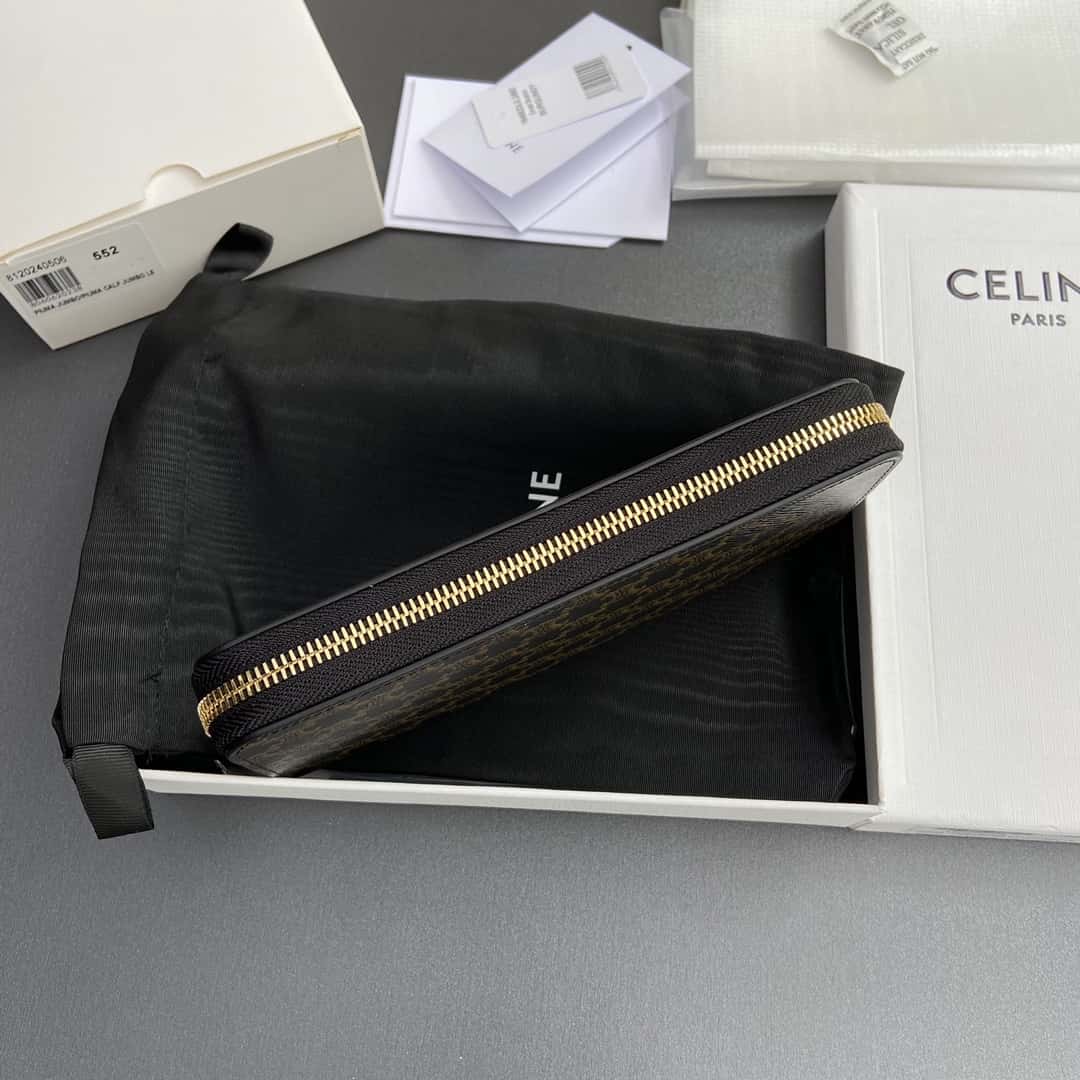 【セリーヌ】新作 大人気 柄ラージ ジップウォレット 財布